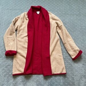 Neiman Marcus 100% Merino Wool Open Front Longline Coat Size Small